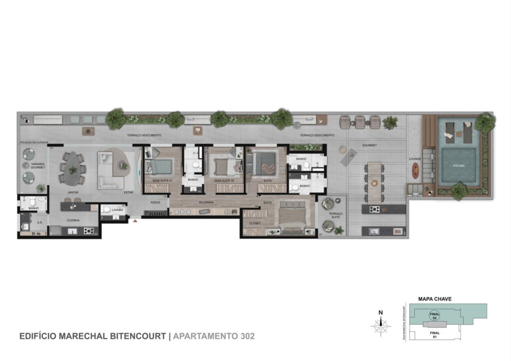 Planta apto 302